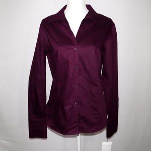 Calvin Klein Purple No Iron French Cuff Top Sz 14